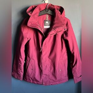 Burton WB Jet Set JK Dryride Ski Snowboard Jacket Womens Small Burgundy